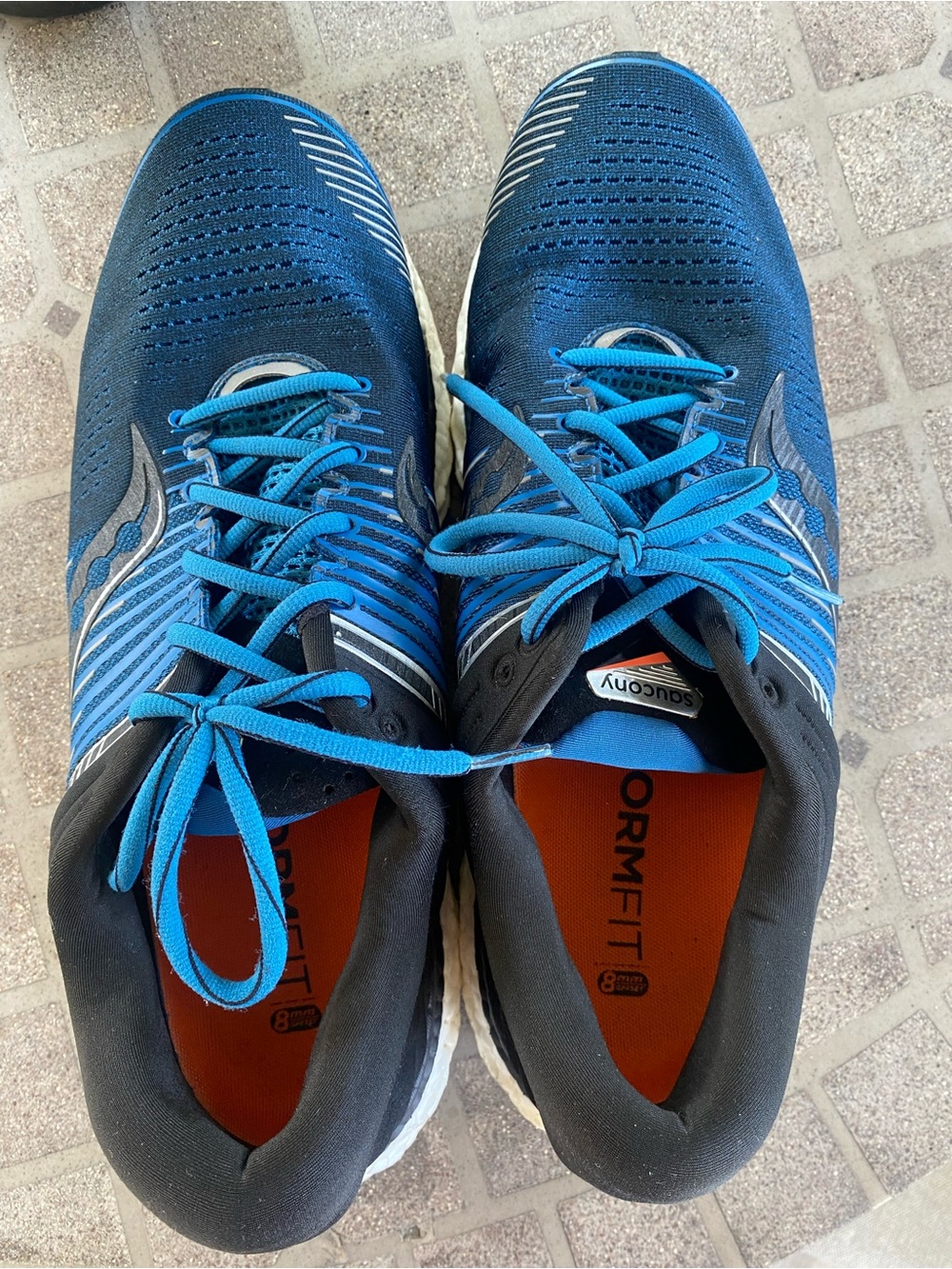 Saucony Blue and Orange Men's Athletic Running Shoes